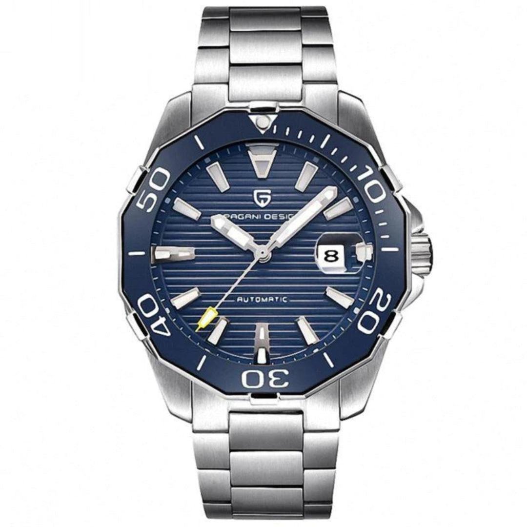 Pagani Design  PD-1617 Aquaracer Blue  Military Sport Mechanical Stainless Steel Men’s Watch |